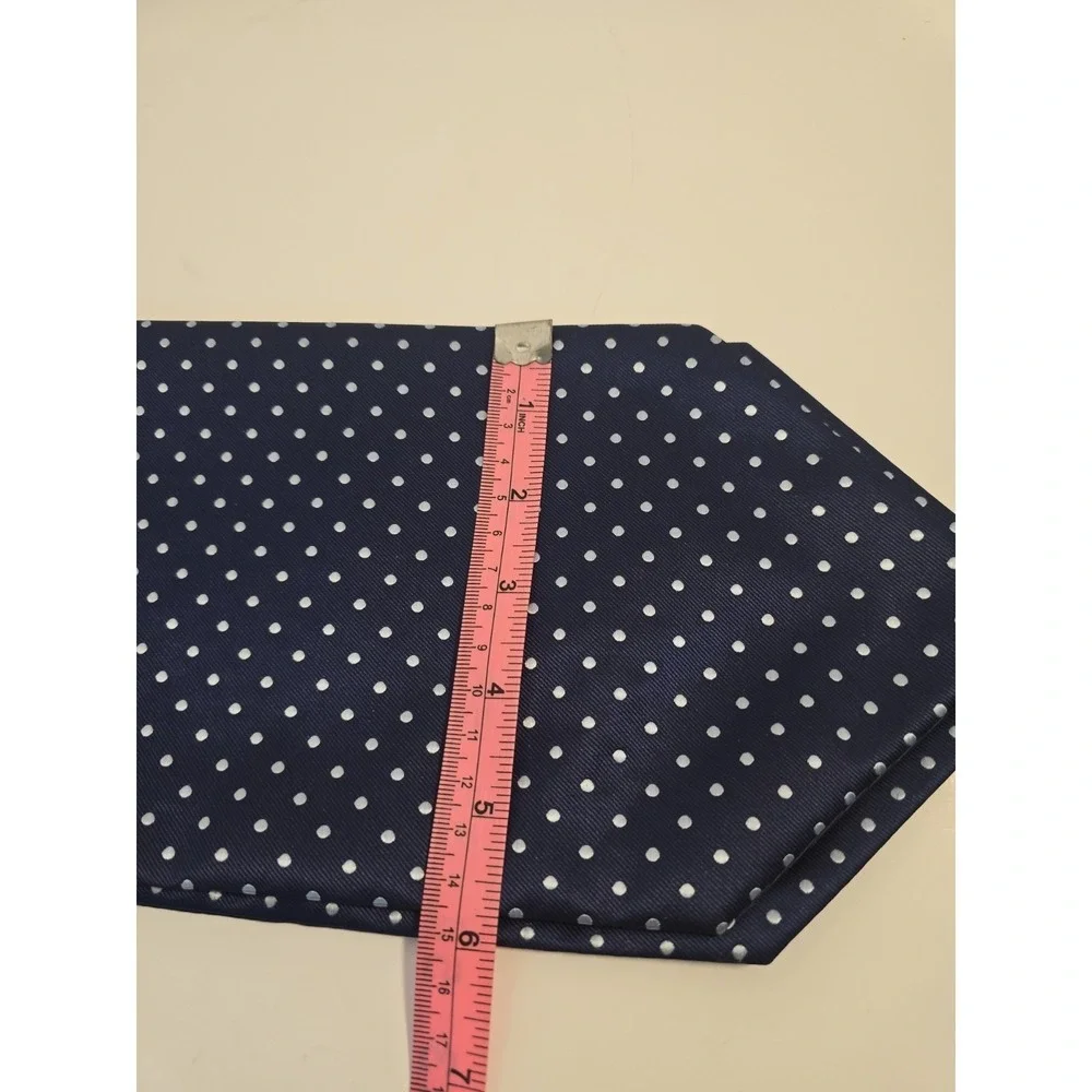 Hisdern Mens Silk Cummerbund Navy Blue Polka Dot Handmade Formal Wear‎ NEW